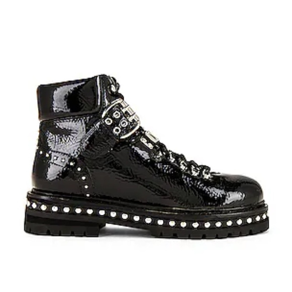 Lola Black Combat Boots with Studs and Thick Sole Retail $365 - Picture 2 of 10